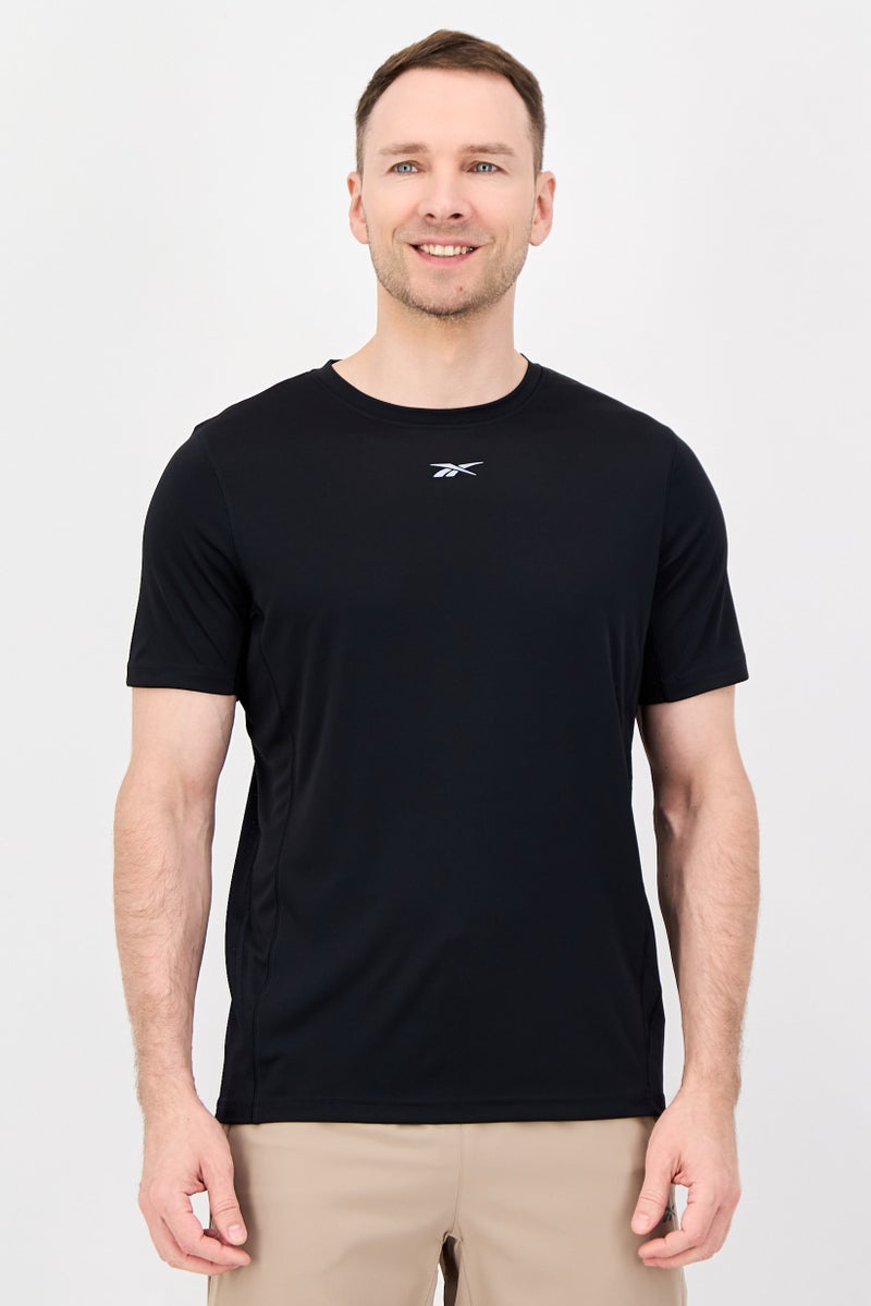 Reebok Men Sportswear Fit Short Sleeve Running T-Shirt, Black - Image 1